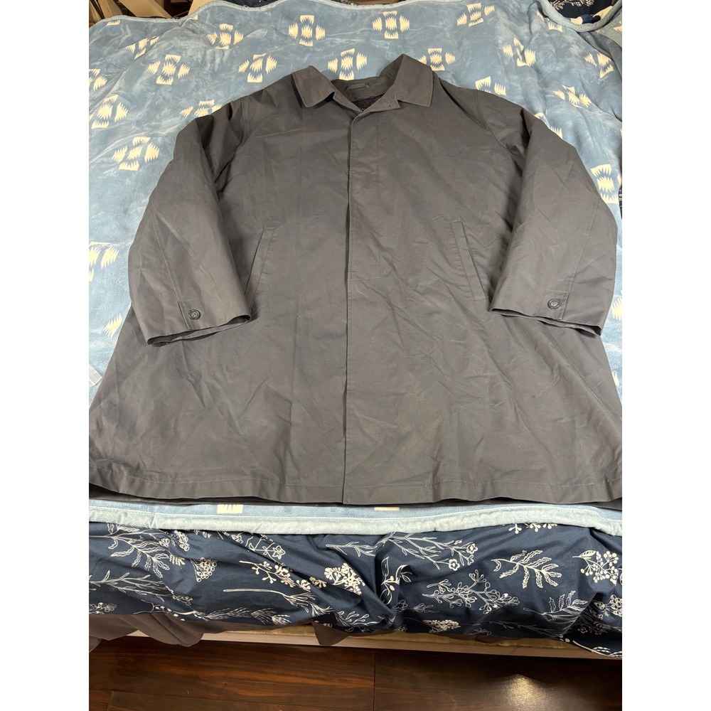 Lauren Ralph Lauren Mens 58L Gray Water Repellent Quilted Lining Car Coat Trench